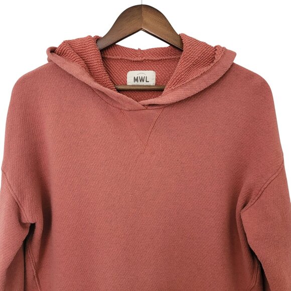 Madewell MWL Airyterry Hoodie Sweatshirt Womens Size S Burnt Orange Athleisure - Picture 4 of 8
